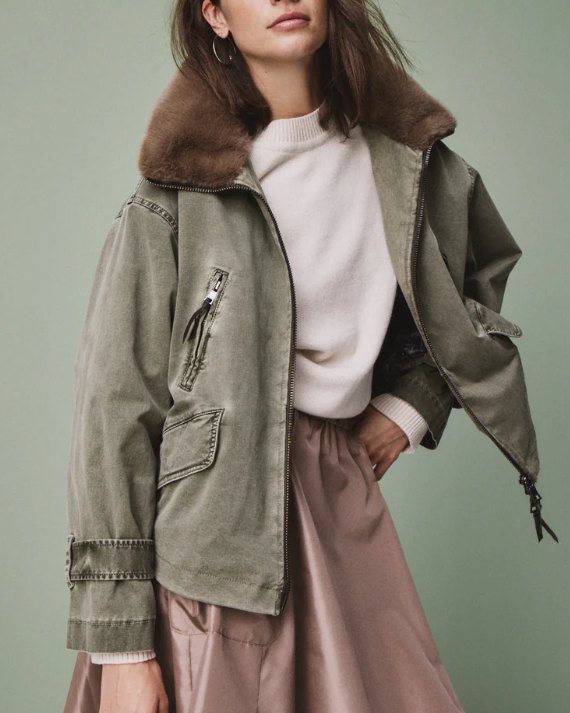 PARKA TYRA KAKI CHOCO ~ BLONDE N°8